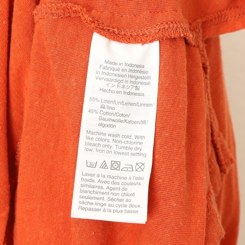 MADEWELL Raw-Edged Hangout Tee M Red Linen T-Shirt Crewneck Short Sleeve EUC B10 - Picture 5 of 6